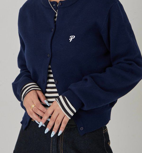  「ONE-POINT CREW CARDIGAN」|カーディガン|