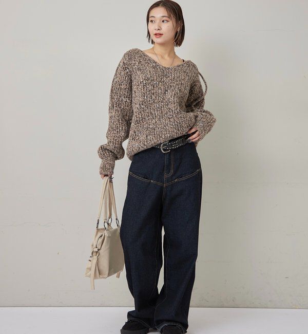  「MELANGE SKIPPER HOOD KNIT」|ニット・セーター|