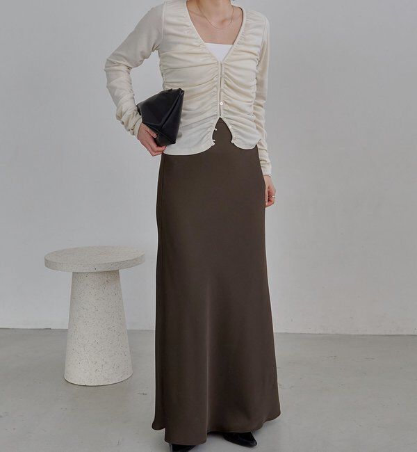  「【新色/ブラウン】バイアススカート」|スカート|