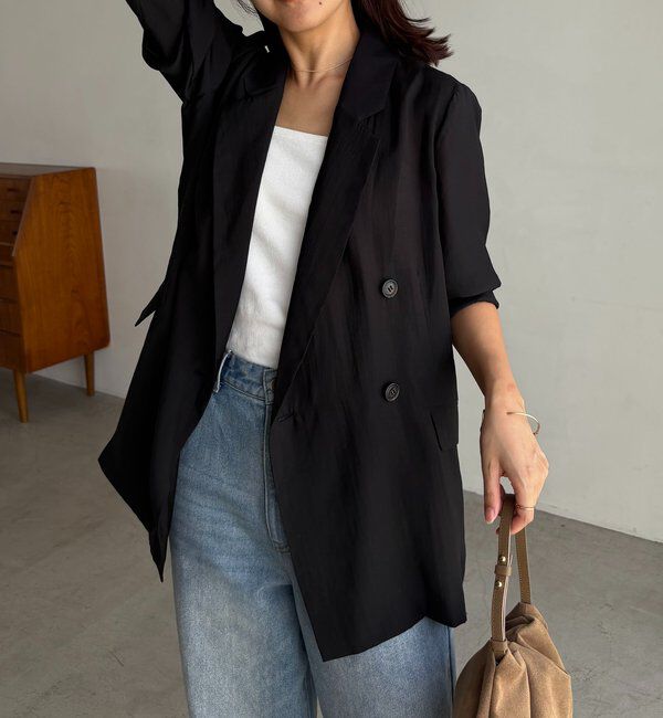  「【全骨格細見え/オフィスコーデにも◎】ライトテーラージャケット」|テーラードジャケット|