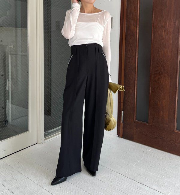  「【前後2WAY】2WAYボートネックシアーロンT」|Tシャツ・カットソー|