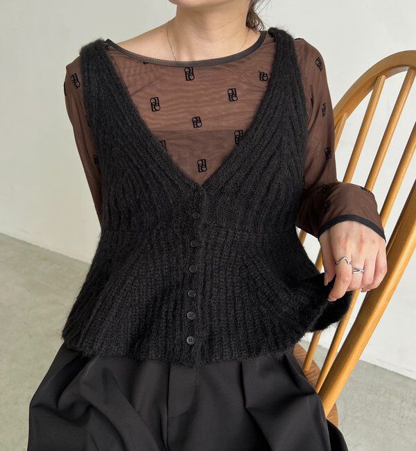  「【ロングシーズン着用可能】Vネックフレアキャミ」|ニット・セーター|