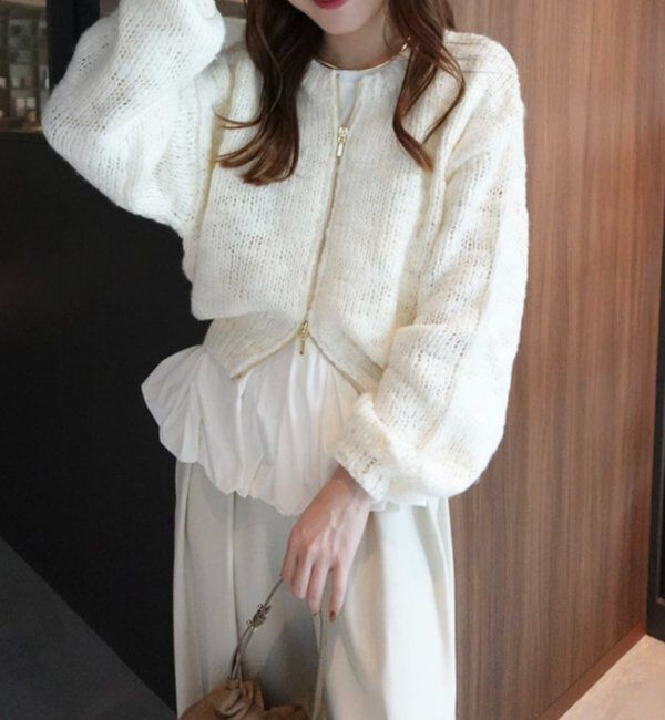  「【LE'MAGE&times;gemeilコラボ】スラブジップカーディガン」|カーディガン|