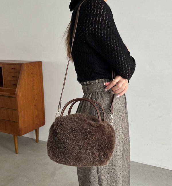  「ファー2WAYボストンバッグ」|トートバッグ|