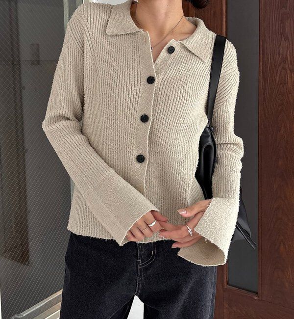  「ビアードカラーニット」|カーディガン|