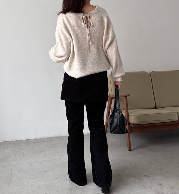  「【前後2WAY】もちふわ2WAYスキッパーニット」|ニット・セーター|