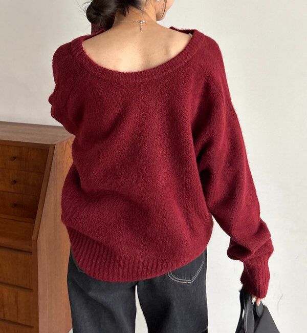  「【前後2WAY】もちふわ2WAYスキッパーニット」|ニット・セーター|