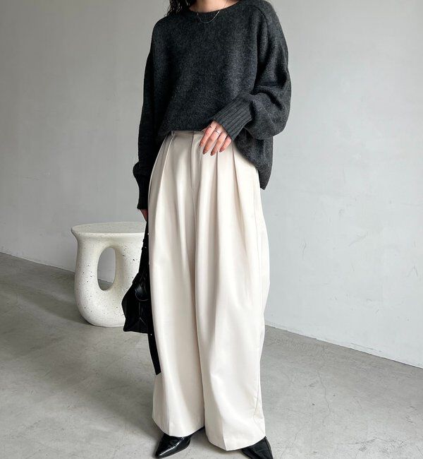  「【前後2WAY】もちふわ2WAYスキッパーニット」|ニット・セーター|