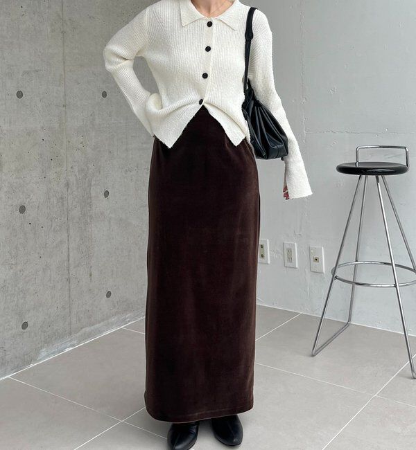  「【低身長サイズあり】ベロアIラインスカート」|スカート|
