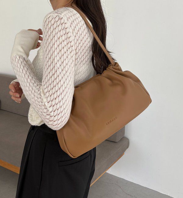  「【新色/ライトベージュ】クラウディギャザーバッグ」|トートバッグ|