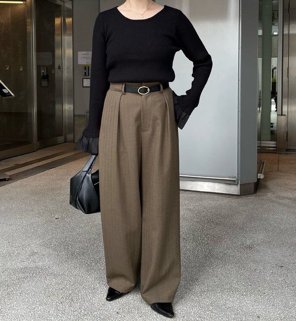  「【低身長サイズあり】アシメベルトSETパンツ」|チノ|