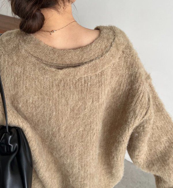  「ニュアンスボタンレイヤード風カーディガン」|カーディガン|