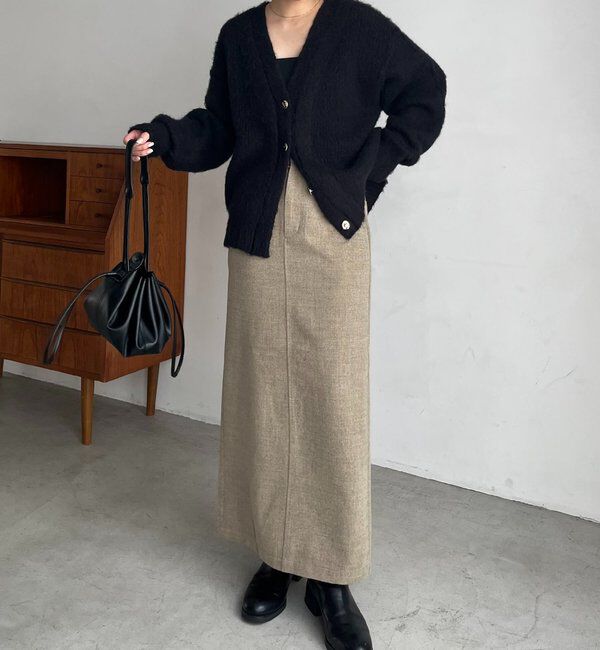  「ニュアンスボタンレイヤード風カーディガン」|カーディガン|