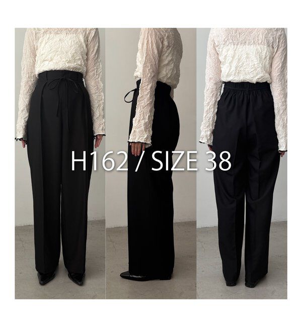  「【低身長サイズあり】ピンタックリボンパンツ」|チノ|