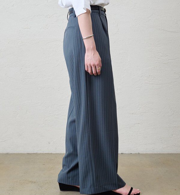  「《セットアップ着用可》ストライプウエストデザインパンツ」|チノ|