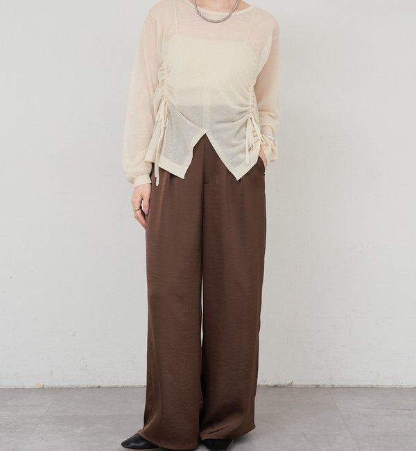  「サテンワイドパンツ」|チノ|