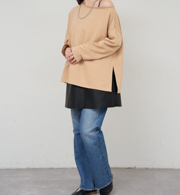  「サイドスリットオフショルスウェット」|Tシャツ・カットソー|