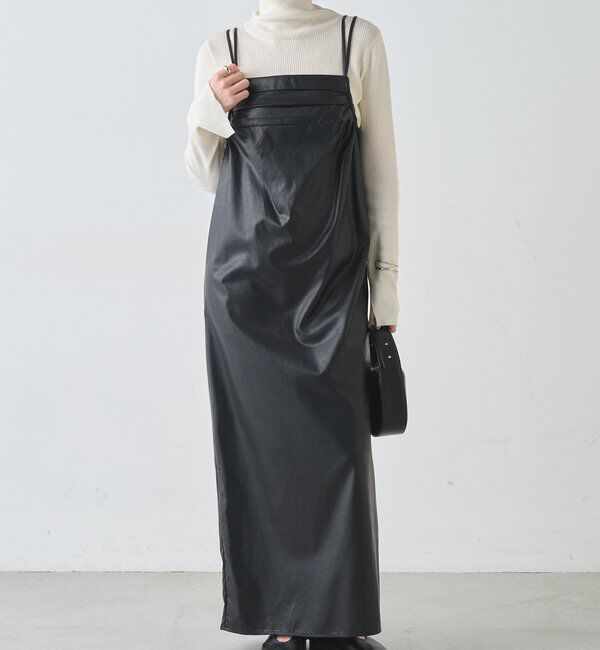  「レザーキャミワンピース」|ワンピース|