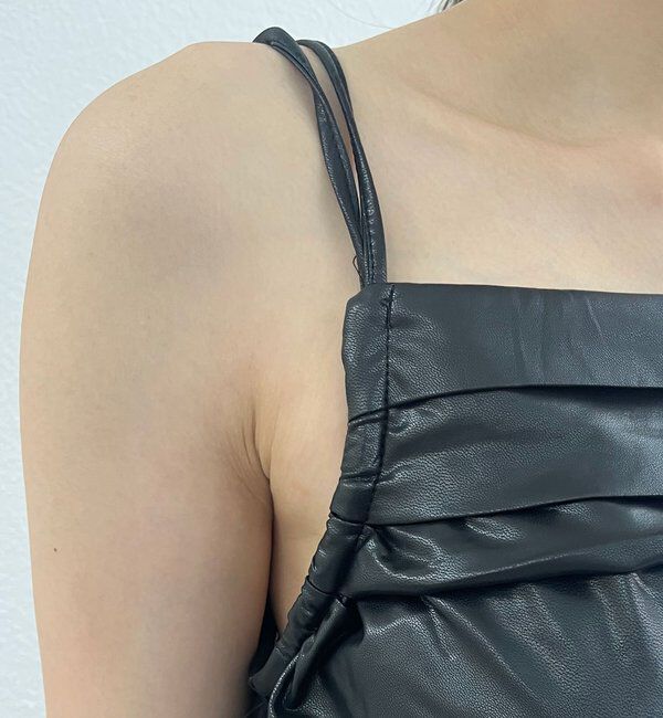  「レザーキャミワンピース」|ワンピース|