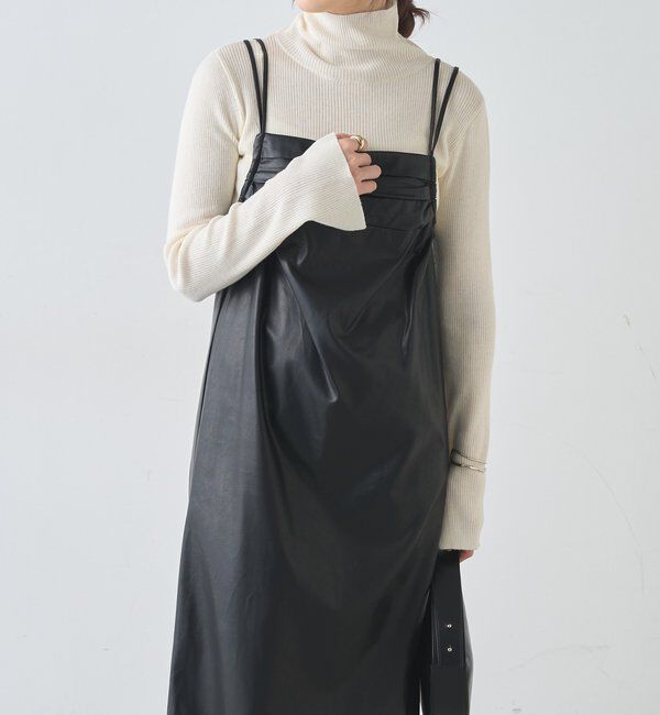  「レザーキャミワンピース」|ワンピース|