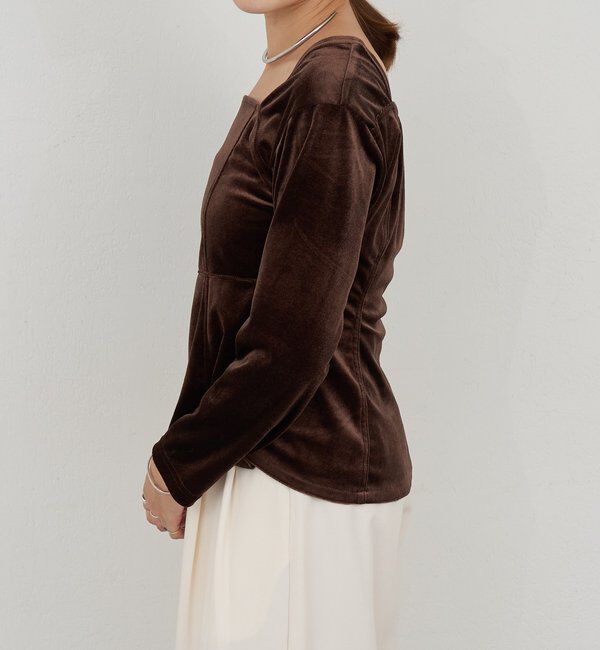  「ベロアペプラムプルオーバー」|Tシャツ・カットソー|