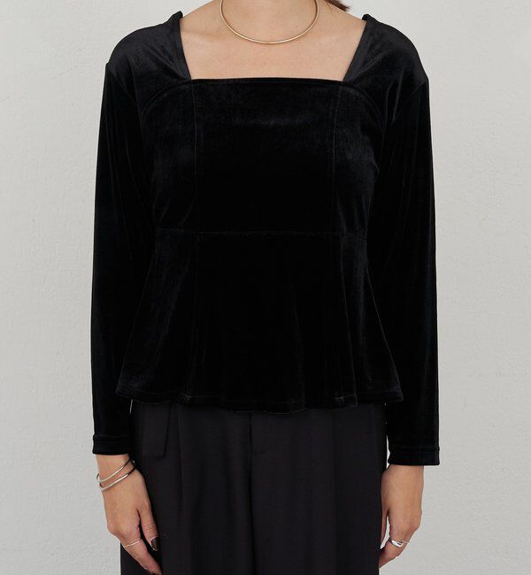  「ベロアペプラムプルオーバー」|Tシャツ・カットソー|