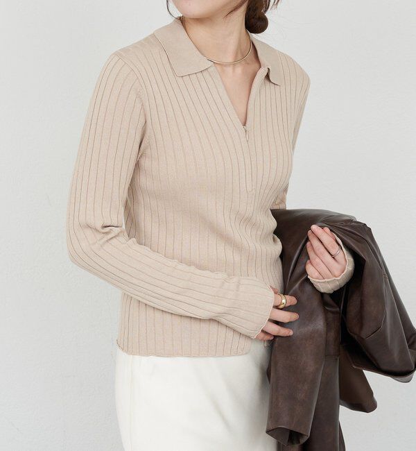  「ハーフジップリブニット」|ニット・セーター|