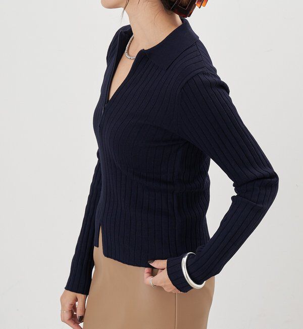  「ハーフジップリブニット」|ニット・セーター|