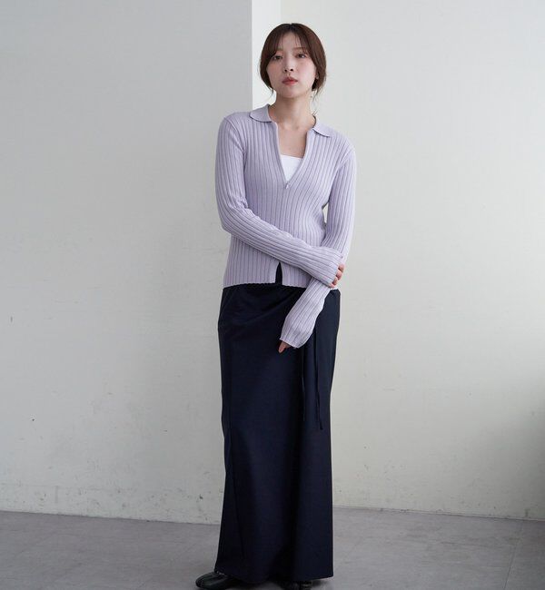  「ハーフジップリブニット」|ニット・セーター|