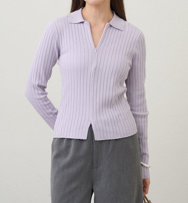  「ハーフジップリブニット」|ニット・セーター|