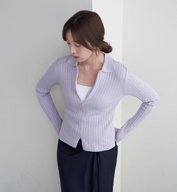  「ハーフジップリブニット」|ニット・セーター|