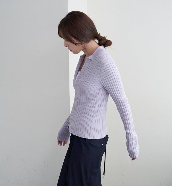  「ハーフジップリブニット」|ニット・セーター|