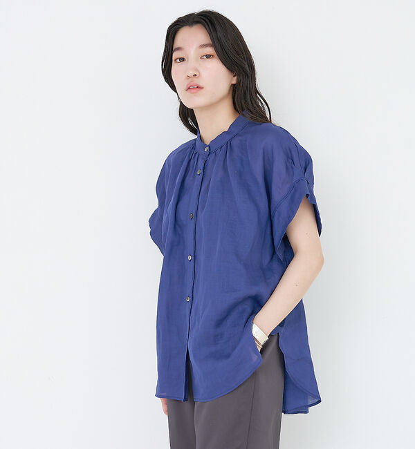 collex「【WEB限定】リネンギャザーブラウス」|シャツ・ブラウス|