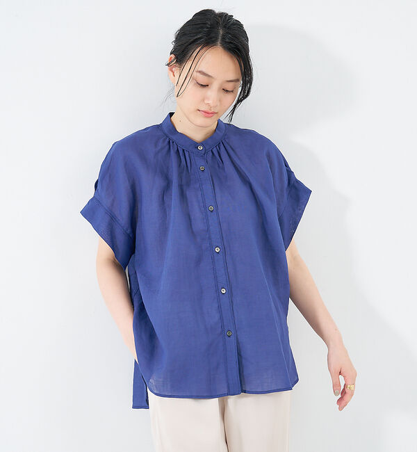 collex「【WEB限定】リネンギャザーブラウス」|シャツ・ブラウス|