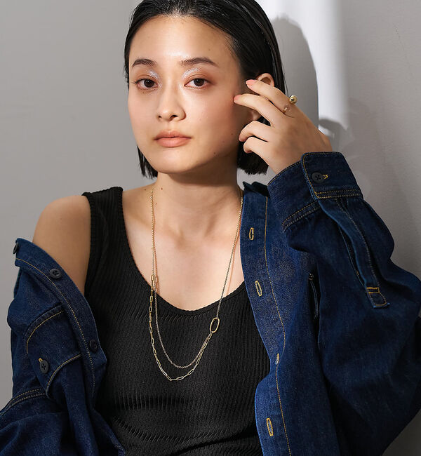 collex「【dignif】【金属アレルギー対応】ミックスチェーンポイントネックレス」|ネックレス|