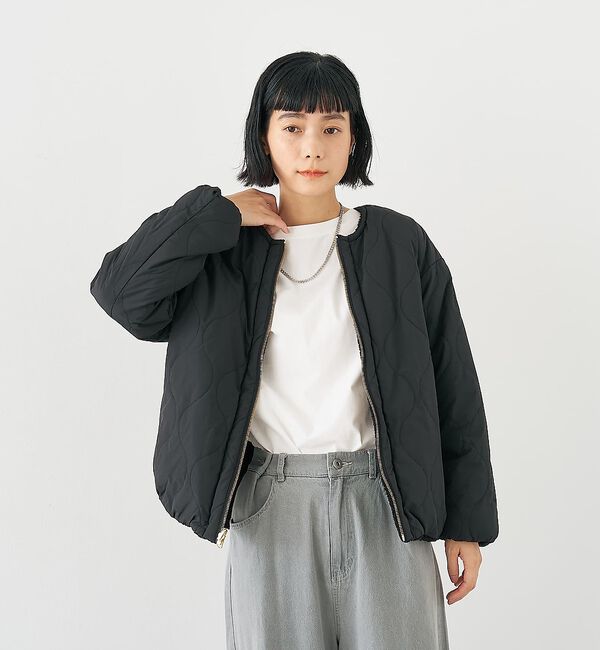 collex「キルト&times;ボアリバーシブル中綿ブルゾン」|ブルゾン・スタジャン|