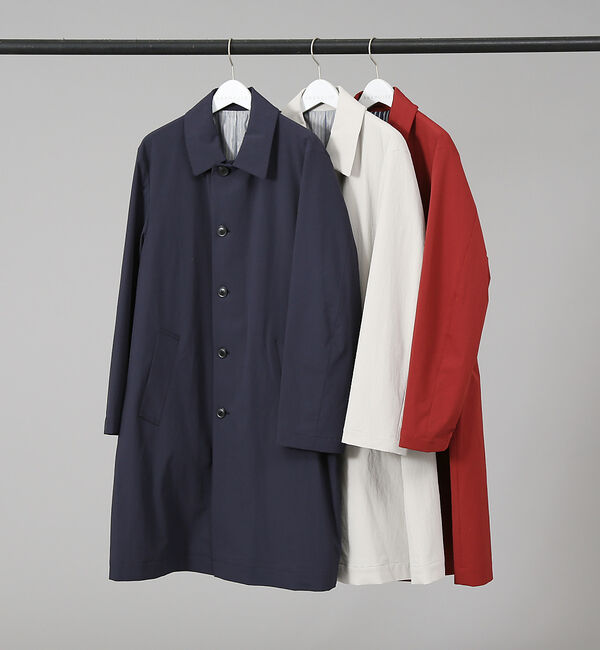 ABAHOUSE「【4wayストレッチ】 ライトウェイト ステンカラーコート / スプリングコート」|ステンカラーコート|ダークネイビー