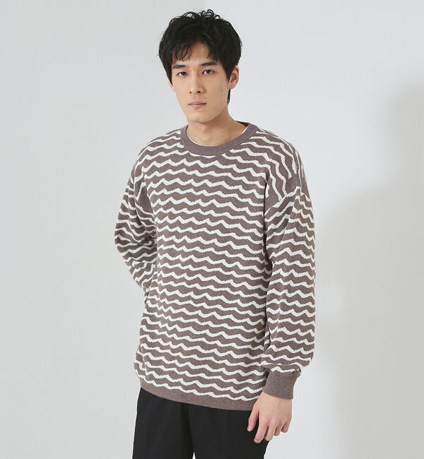 ABAHOUSE「シルクミックス WJQ ホリゾンタル ボーダー ニット」|ニット・セーター|