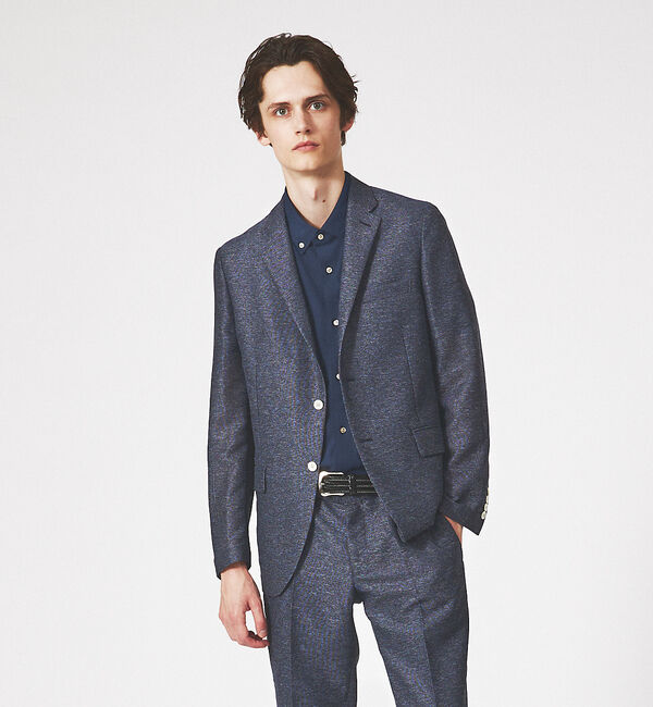 ABAHOUSE「【セットアップ対応/FLEX JACKET】カラミ織り ストレッチ メッシュジャ」|その他|ネイビー