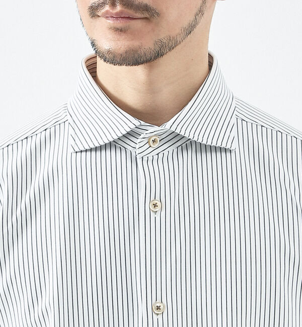 ABAHOUSE「【FLEX SHIRTS】接触冷感  ペンストライプシャツ」|シャツ・ブラウス|
