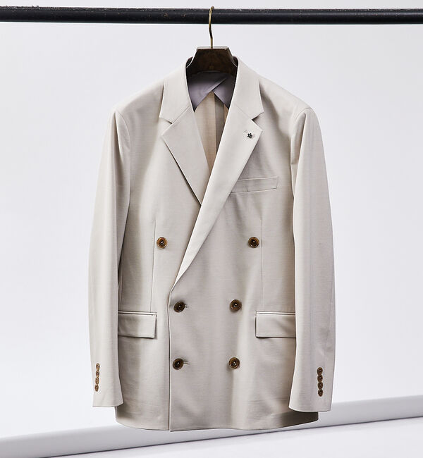 ABAHOUSE「【セットアップ対応/BRERA】ストレッチ ポプリン ダブルジャケット」|その他|グレージュ