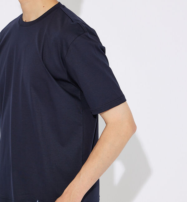 ABAHOUSE「【コットンシルケット】ポンチ クルーネック Tシャツ」|Tシャツ・カットソー|
