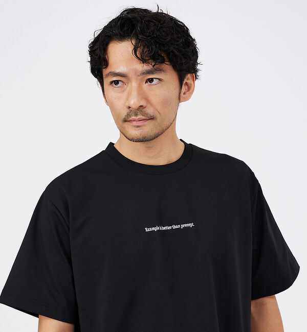 ABAHOUSE「【ロゴ刺繍】ワンポイント 半袖 Tシャツ」|Tシャツ・カットソー|ブラック