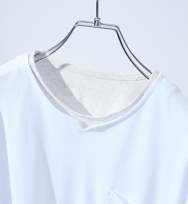 ABAHOUSE「キーネック カノコ半袖Tシャツ / フェイクレイヤード」|Tシャツ・カットソー|