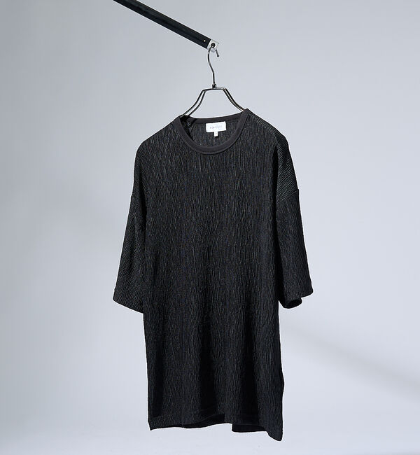 ABAHOUSE「エアプリーツ ストレッチ 半袖Tシャツ / オーバーサイズ」|Tシャツ・カットソー|