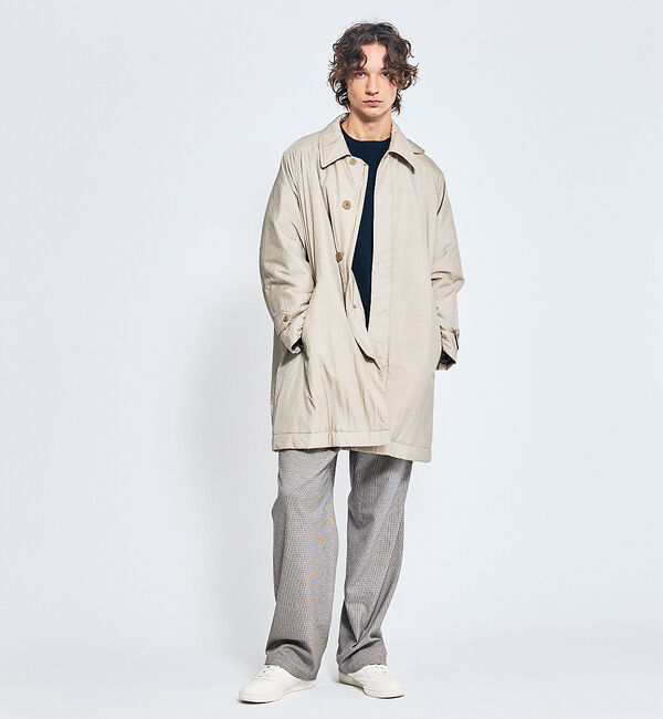 ABAHOUSE「ワッシャーナイロン 中綿パデットコート / Padded Half Coat /」|ステンカラーコート|