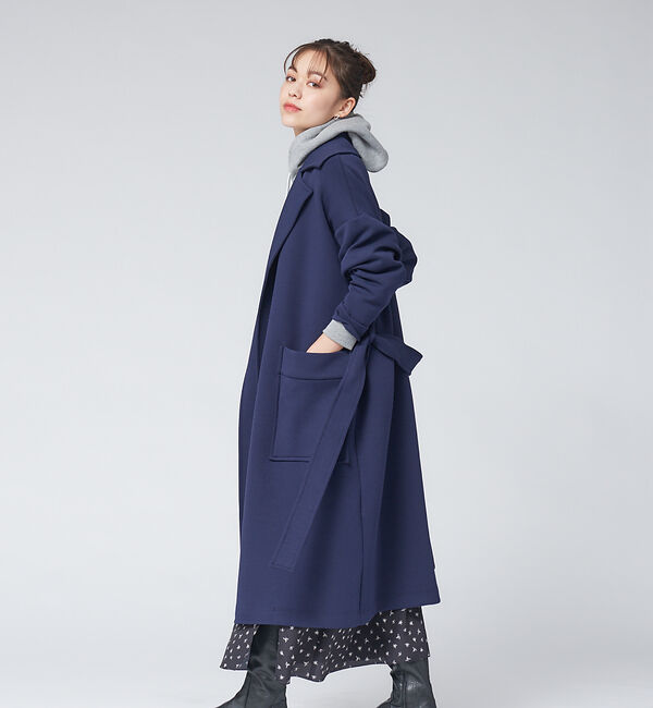 Rouge vif「ジャージートレンチコート」|トレンチコート|ネイビー