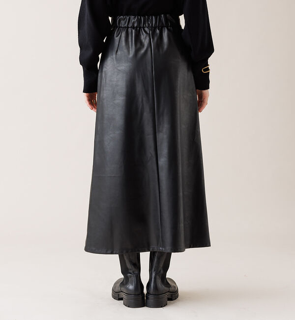 Rouge vif「エコレザーフレアスカート」|スカート|