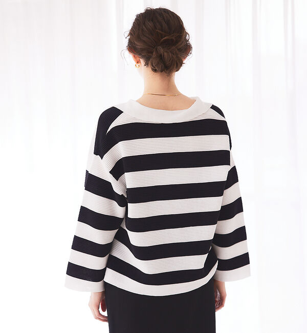 Rouge vif「リップルオープンカラーニット」|ニット・セーター|