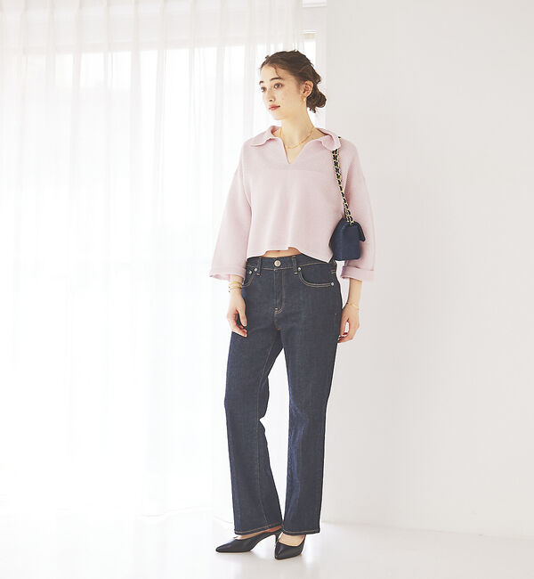 Rouge vif「リップルオープンカラーニット」|ニット・セーター|